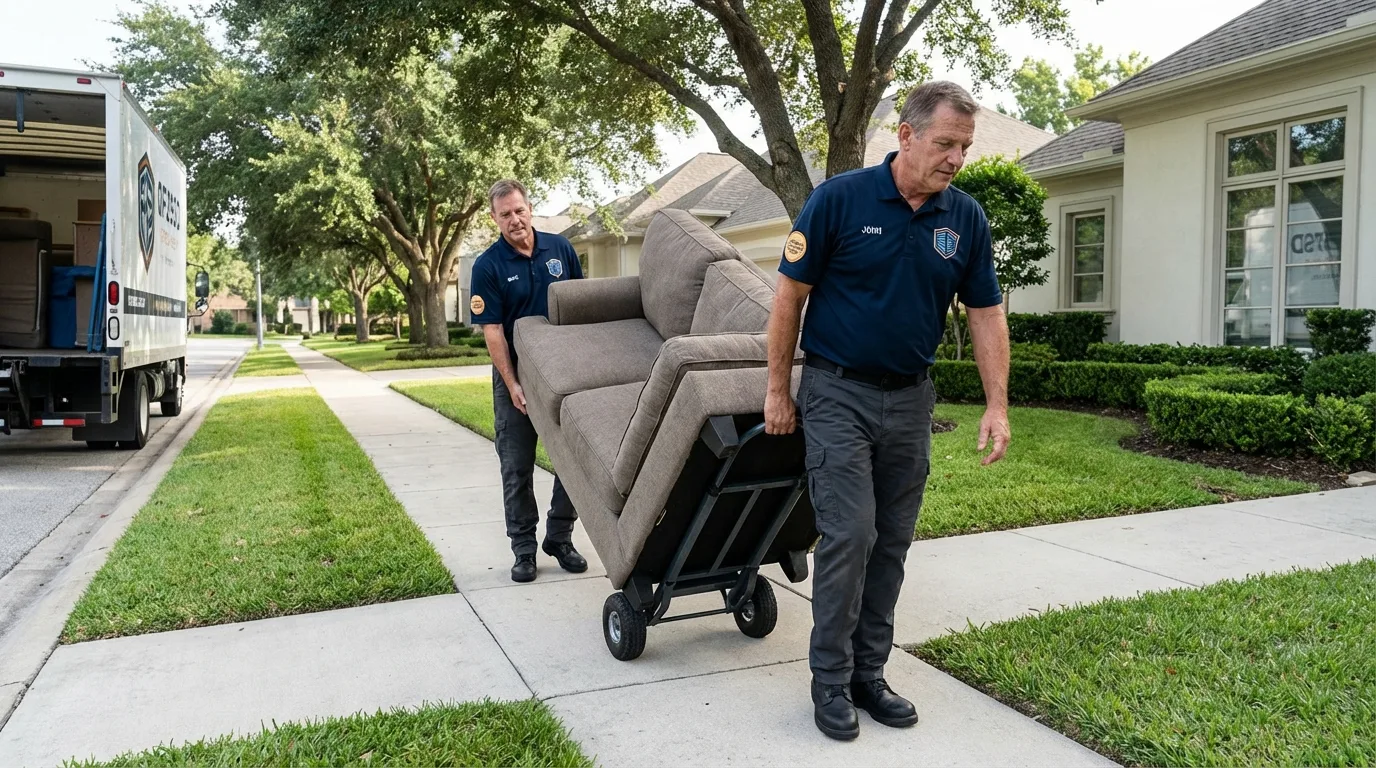 Local residential moving crew loading furniture in Kellogg, ID